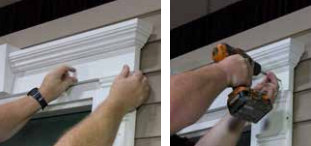 Screwing the Spectis crosshead to the house above the door